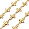 304 Stainless Steel Cross Link Chains, Soldered, with Spool, Golden, 23x13.5x3mm