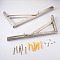 304 Stainless Steel Folding Shelf Brackets, with Plastic Plus & Iron Screws, Stainless Steel Color, 1.6~40x0.65~3.7x0.65~2.4cm, 20pcs/set