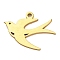 304 Stainless Steel Pendants, Real 18K Gold Plated, Laser Cut, Bird, 11.5x15.5x1mm, Hole: 1.2mm