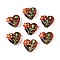 Handmade Lampwork Beads, Bumpy Heart, Sienna, 14.5x16.5x9mm, Hole: 1.2mm, about 35pcs/strand