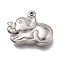 Tarnish Resistant 304 Stainless Steel Beads, Elephant, Stainless Steel Color, 15x19x3.5mm, Hole: 1mm