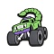 PVC Cabochons, Cartoon Car, Lime, 32x35x4mm
