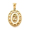 Golden 304 Stainless Steel Pendants, with Shell, Hollow Oval with Heart, Letter Z, 23x16.5x2mm, Hole: 5.5x3mm