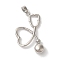 Brass Pendants, Stethoscope, Platinum, 33.5x20.5x5.5mm, Hole: 4x2.5mm
