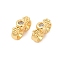 Brass Micro Pave Clear Cubic Zirconia Spacer Bars, Flower Links, Cadmium Free & Nickel Free & Lead Free, Real 18K Gold Plated, 2.5x6.5x4mm, Hole: 1.2mm