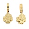 Real 18K Gold Plated 304 Stainless Steel Dangle Earrings, Hoop Earrings for Women, Clover, 28.5x13mm