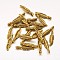 Tibetan Style Alloy Pendants, Feather, Lead Free and Cadmium Free, Antique Golden, 4x2mm, Hole: 1.5mm