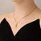 Stainless Steel Flower Pendant Necklaces for Women, Real 18K Gold Plated, 17.72 inch(45cm)