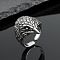 Tibetan Style Alloy Adjustable Cuff Rings for Men, Eagle, Inner Diameter: 17~25mm