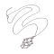 Crystal Stone Cage Pendant Necklaces, with Brass Slider, 304 Stainless Steel Cable Chain Necklaces, Stainless Steel Color, 29.02 inch(73.7cm)