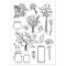 PVC Plastic Stamps, for DIY Scrapbooking, Photo Album Decorative, Cards Making, Stamp Sheets, Flower Pattern, 16x11x0.3cm