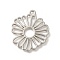 Alloy Pendants, Platinum Charms, Flower, 28x25.5x1.5mm, Hole: 2mm
