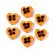 Handmade Lampwork Beads, Hand Drawn Beads, Heart with Flower, Orange, 15~16x16~17x8~10mm, Hole: 1.2~1.6mm
