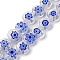Handmade Millefiori Lampwork Beads Strands, Flat Round, Clear, 10x3.5mm, Hole: 0.8mm, about 38pcs/strand, 14.65''(37.2cm)