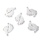 Non-Tarnish Stainless Steel Links Connectors, Foot Prints, Stainless Steel Color, 15x11.5x1.1mm, Hole: 1mm