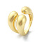 Rack Plating Brass Open Cuff Rings, Cadmium Free & Lead Free, Long-Lasting Plated, Real 18K Gold Plated, US Size 7 3/4(17.9mm)