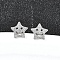 304 Stainless Steel Stud Earrings, Stainless Steel Color, Star, 7.5x8mm