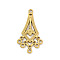 304 Stainless Steel Chandelier Component Links, Ion Platin(IP), Kite, Golden, 39.5x21.5x2.5mm, Hole: 2mm