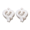 Valentine's Day Opaque Acrylic Pendants, Heart Charms, White, 27x22x8mm, Hole: 2.8mm, about 305pcs/500g.