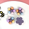 Opaque Resin Cabochons, for Hair Accessories, Flower, Medium Purple, 21mm