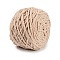 Soft Crocheting Polyester Yarn, Thick Knitting Yarn for Scarf, Bag, Cushion Making, Sandy Brown, 6mm, about 10m/skein