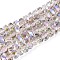 Electroplate Transparent Glass Beads Strands, Rondelle, Faceted, Plum, 7.5~8x4.5~5.5mm, Hole: 1.2~1.4mm, about 34~37pcs/strand, 7.09~7.28 inch(18~18.5cm)