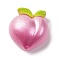 Resin Cabochons, Peach, Fuchsia, 19.5x18.5x9.5mm