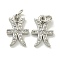 Rack Plating Brass Micro Pave Cubic Zirconia Pendants, Long-Lasting Plated, Lead Free & Cadmium Free, Constellations, Pisces, 11x7.8x2mm, Hole: 2.5mm.