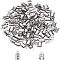 304 Stainless Steel Folding Crimp Cord Ends, Stainless Steel Color, 12x6.5mm, Hole: 1.5mm, 200pcs/box, Inner Diameter: 6mm