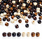 400Pcs 2 Style Natural Wood Beads, Dyed, Lead Free, Rondelle, Mixed Color, 200pcs/style