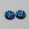 Druzy Resin Decoden Cabochons, Flat Round, Midnight Blue, 10x3mm