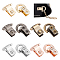 10Pcs 5 Colors Zinc Alloy Suspension Clasps, Screw D Buckle, Bag Side Clip Buckle D Ring, Luggage Accessories, Mixed Color, 2.6x1.5x1cm, Hole: 8.5x5mm, 2pcs/color
