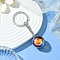 Round Glass Beads Keychain, with Iron Findings, Colorful, 7.6cm