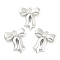 CCB Plastic Pendants, Bowknot, Platinum, 30x26x5mm, Hole: 1.5mm, about 299pcs/500g