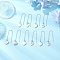 5 Pairs Natural Freshwater Shell Ear Thread Heart, with 304 Stainless Steel and 201 Stainless Steel, Platinum, 112x12.5mm