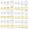 48Pcs 24 Style Brass Sew on Prong Settings, Filigree Open Back Claw Settings for Pointed Back Rhinestone, Mixed Shapes, Platinum & Golden, Tray: 6.5~18mm, 8~20x8~14.5x4.5~6.5mm, Hole: 0.8mm, 2pcs/style