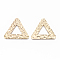 Eco-Friendly Iron Pendants, Bumpy, Triangle, Cadmium Free & Nickel Free & Lead Free, Light Gold, 42x47x1.5mm, Hole: 1.6mm