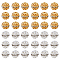 120Pcs 2 Colors Alloy Rhinestone Beads, Round, Golden & Silver, 10x9.5mm, Hole: 1.4mm, 60Pcs/color