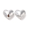 CCB Plastic Beads, Faceted Heart, Platinum, 17x19x11.5mm, Hole: 2mm