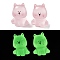 Luminous Resin Cute Little Dog Ornaments, Glow in the Dark, Micro Landscape Decoration, Lavender Blush, 28x23x21.5mm
