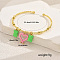 Brass Cuff Bangles, Charm Bangles for Women, Bear, Inner Diameter: 2-1/8 inch(5.5cm)~2-3/8 inch(6cm)