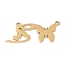 304 Stainless Steel Pendants, Letter & Butterfly Charms, Letter S, 11x26x0.9mm, Hole: 1.2mm