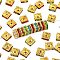 Brass Rhinestone Spacer Beads, Grade A, Square, Nickel Free, Golden, Mixed Color, 8x8x4mm, Hole: 1mm