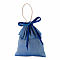 Satin Bags with Drawstring Jewelry Gift Bags, with Ribbons, Wedding Favor Candy Bags, Cadet Blue, 15x12x0.8cm