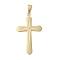 304 Stainless Steel Pendants, Cross Charm, with Rhinestone,  PVD Vacuum Plating, Golden, 45.5x27.5x2.5mm, Hole: 9x5.5mm