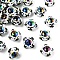 Opaque Acrylic Beads, with Enamel, Hand Drawn Beads, Round, Black, 20x16mm, 30pcs