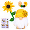 DIY Sunflower Gnome Doll Needle Felting Kit, including Iron Needles, Wool Felt, Butterfly Decoration, Instruction Manual, Yellow, 72x51mm