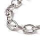 304 pulsera de cadena de cable de acero inoxidable para hombres y mujeres BJEW-E031-01P-05-2