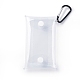 防水透明PVCキークラスプ収納バッグ  アルミ合金クラスプとプラスチックボタン付き  イヤホンコイン口紅化粧品アクセサリーオーガナイザー用  透明  12x7.5x0.9cm DIY-K046-01-1