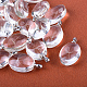 Pendentifs d'alliage ovale plat en verre GLAA-Q050-25x35-01P-1